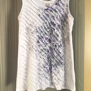 Purple and White flowering Tank top